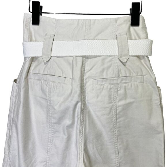 NEW IRO Cursola Belted Paperbag Waist Ankle Pants Cloudy White Size 2 - Picture 8 of 13